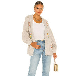 FOR LOVE & LEMONS Women's Wheat Amaryllis Button Down Cardigan